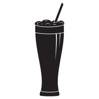 uma vidro com uma milkshake e uma canudo, a isolado ilustração do a ícone vetor