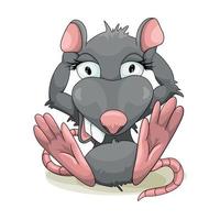 imagem vetorial de um rato cinza. estilo de desenho animado. eps 10 vetor