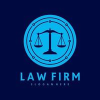 Modelo de vetor de logotipo de justiça de tecnologia, conceitos de design de logotipo de escritório de advocacia criativa