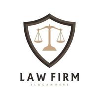 modelo de vetor de logotipo escudo justiça, conceitos de design de logotipo de escritório de advocacia criativa
