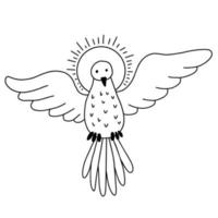 Pombo. Espírito Santo. símbolo religioso da Santíssima Trindade. ilustração vetorial vetor