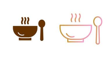 sopa, comida, tigela, refeição, quente, colher, ícone Projeto vetor