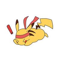 Pokémon personagem Pikachu queda baixa vetor