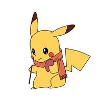 Pokémon personagem Pikachu vestindo xaile vetor