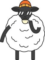 ovelha dentro chapéu e cachecol vetor