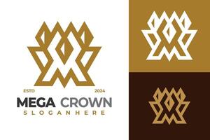 carta m coroa logotipo Projeto símbolo ícone ilustração vetor
