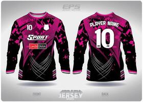 eps jérsei Esportes camisa .preto Rosa ninja padronizar projeto, ilustração, têxtil fundo para volta pescoço Esportes camisa grandes mangas vetor