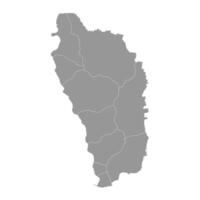 dominica mapa com administrativo divisões. ilustração. vetor