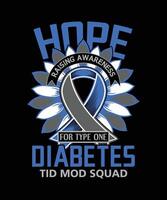 esperança levantando consciência para tipo 1 diabetes tid mod pelotão camiseta Projeto vetor