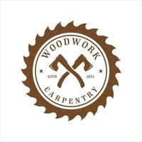 madeira carpintaria logotipo modelo vetor