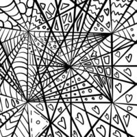 monocromático desenhando representando aranha teias vetor