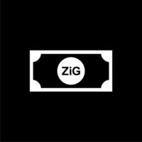 Novo Zimbábue moeda símbolo, a Zimbábue ouro ícone, zig placa. ilustração vetor