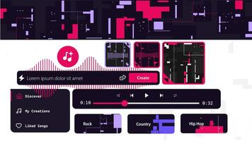 interface elementos do a Novo neural rede para criando música de incitar. serviço para gerando músicas. ilustração vetor