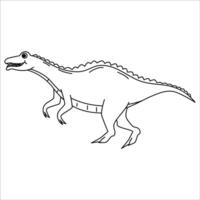 engraçado dino coloração página. ilustração do dinossauro animais vetor