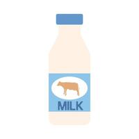 mercearia Comida simples objetos. leite caixa e leite garrafa. desenho animado plano ícone. vetor