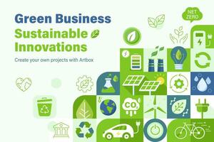 verde o negócio sustentável inovação Painel publicitário fundo vetor