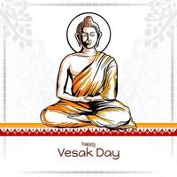 feliz vesak dia ou Buda purnima hindu festival celebração fundo vetor