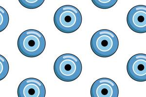 desatado padronizar com turco tradicional mal olho amuleto dentro a Formato do uma azul olho fez do vidro. olho do Fátima ilustração. desenho animado estilo. vetor