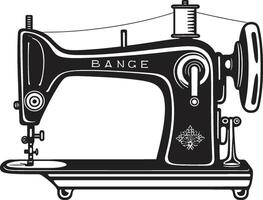chique costura elegante para lustroso de costura máquina elegância dentro fio Preto para Preto de costura máquina vetor