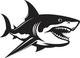 predatório majestade Preto para elegante Tubarão dentro oceânico ápice elegante para Preto Tubarão emblema vetor