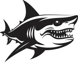 predadores presença Preto para Tubarão emblema dinâmico profundidades Preto ic Tubarão dentro vetor