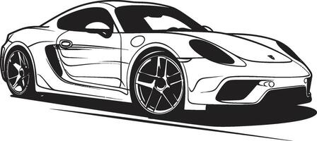 arrancada estilo Preto ic para carro esportivo lineart turboalimentado vestígios Preto ic carro esportivo lineart dentro elegante vetor