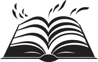 conhecimento revelado intrincado ilustração com livro ícone noir livro Páginas chique emblema Projeto com aberto livro arte vetor
