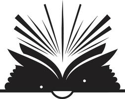 contemporâneo livro revelação Sombrio logotipo com livro ilustração elegante livro Páginas noir Preto emblema com Projeto vetor