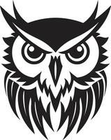 enluarada coruja gráfico à moda Preto ilustração com elegante coruja Projeto Águia olhos discernimento elegante arte com noir coruja emblema vetor