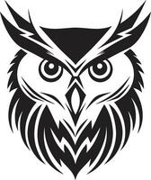 contemporâneo coruja silhueta lustroso Preto ícone para uma moderno Veja místico noturno elegante Preto emblema com coruja ilustração vetor