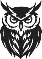 sombreado coruja gráfico chique logotipo para uma cativante marca imagem noite Assistir noir inspirado Preto ícone com coruja ilustração vetor
