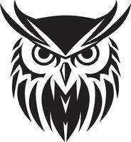 noir coruja perfil contemporâneo ilustração para uma impressionante Veja enluarada coruja gráfico à moda Preto logotipo com elegante arte vetor