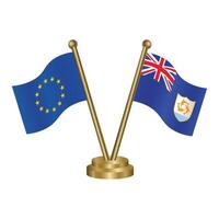 europeu União e anguila mesa bandeiras. vetor ilustração