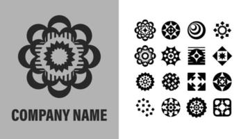 conjunto de conceito de logotipo de forma abstrata. vector design de símbolo de modelo de empresa. arte da mandala isolada