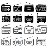 rádio ícone definir. rádio onda ilustração placa coleção. música símbolo ou logotipo. vetor