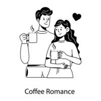 romance de café na moda vetor