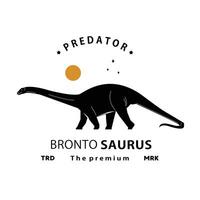 vintage hipster dinossauro, brontossauro logotipo silhueta arte ícone vetor