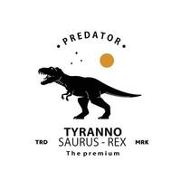 vintage hipster dinossauro, tiranossauro rex logotipo silhueta arte ícone vetor