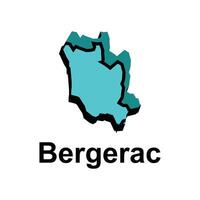 mapa cidade do Bergerac Projeto ilustração, símbolo, sinal, contorno, mundo mapa internacional modelo em branco fundo vetor