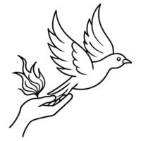 Paz símbolo, pomba ícone modelo vetor