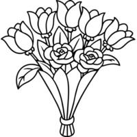 flor isolado coloração página para crianças ilustração vetor