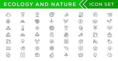 mega conjunto do ecologia ícones dentro na moda linha estilo. grande conjunto ícones coleção vetor