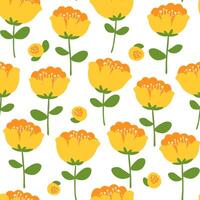 desatado padronizar com abstrato flores brilhante pétalas flor dentro verão floral imprimir. vetor
