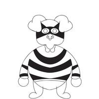fofa kawaii desenho animado mascote logotipo porco ladrao isolado vetor