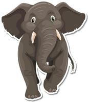 um modelo de adesivo de personagem de desenho animado de elefante vetor