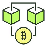 bitcoin blockchain tecnologia criptografia colori ícone ou símbolo vetor