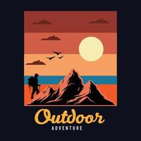 retro montanha aventura hipster Distintivos. conjunto do vintage ao ar livre montanhas verão acampamento logotipo patches. emblema projetos. ótimo para t camisas, selos, adesivos registro vetor