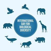 internacional dia para biológico diversidade Projeto modelo. animal modelo. biológico ilustração. plano Projeto. eps 10. vetor