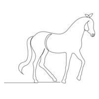 cavalo contínuo solteiro 1 linha desenhando ilustração arte vetor