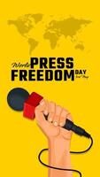 mundo pressione liberdade dia social meios de comunicação publicar. mundo pressione liberdade dia ou mundo pressione dia para levantar consciência do a importância do liberdade do a imprensa. vetor
